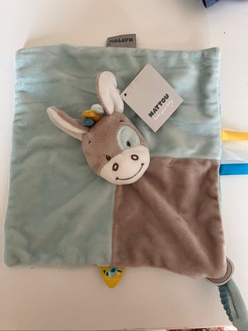 Doudou neuf Nattou Âne
