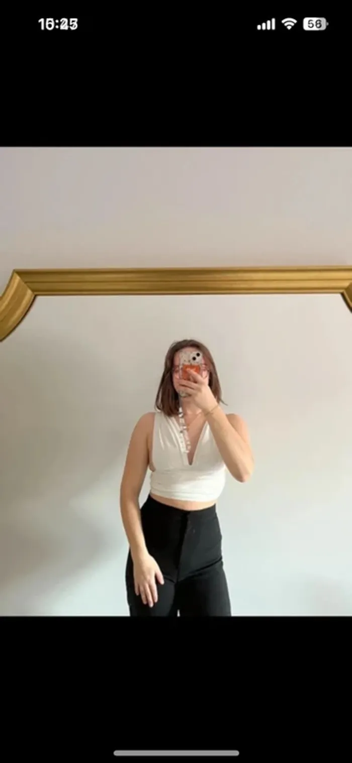 Top dos nu blanc Shein