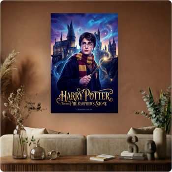 Affiche "Harry Potter" poster film magique Poudlard déco murale cinéma A3 Sans cadre