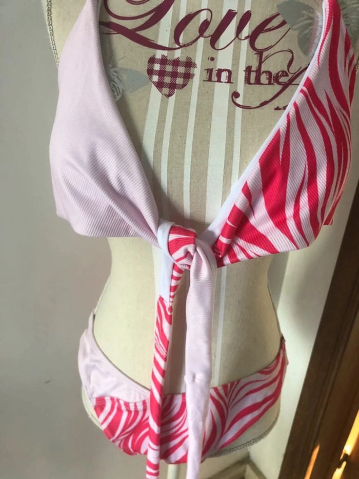 Sublime bikini zébré rose taille l shein très bon état - photo numéro 5