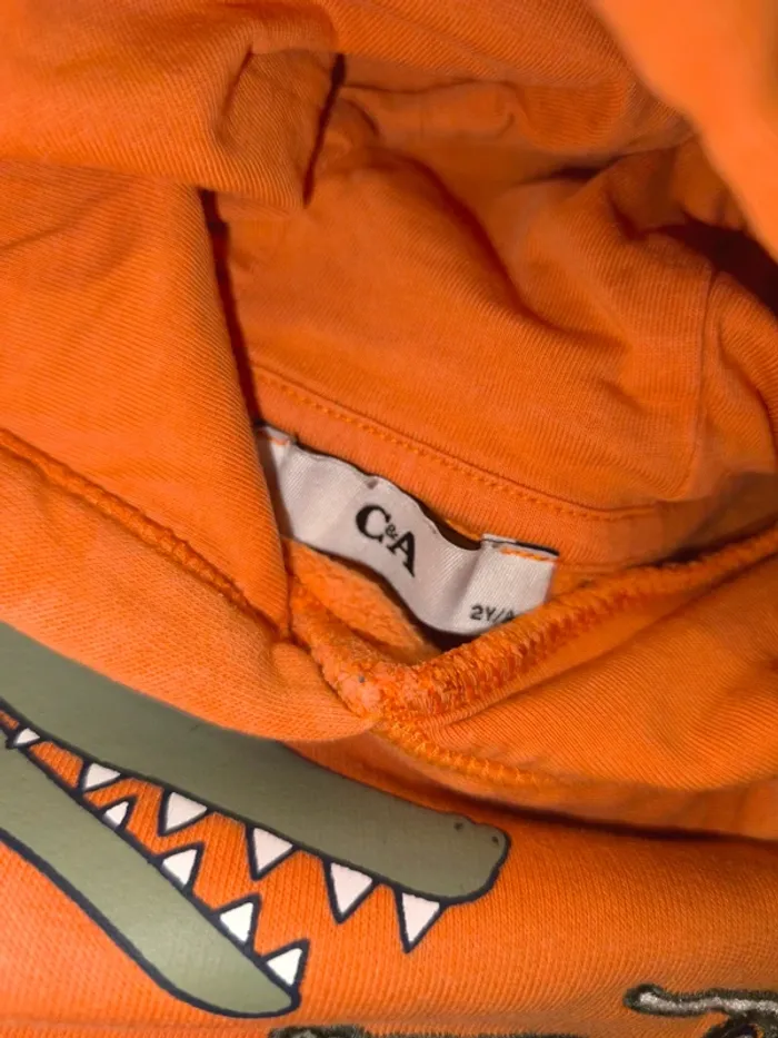 Sweat à capuche orange crocodile - photo numéro 3