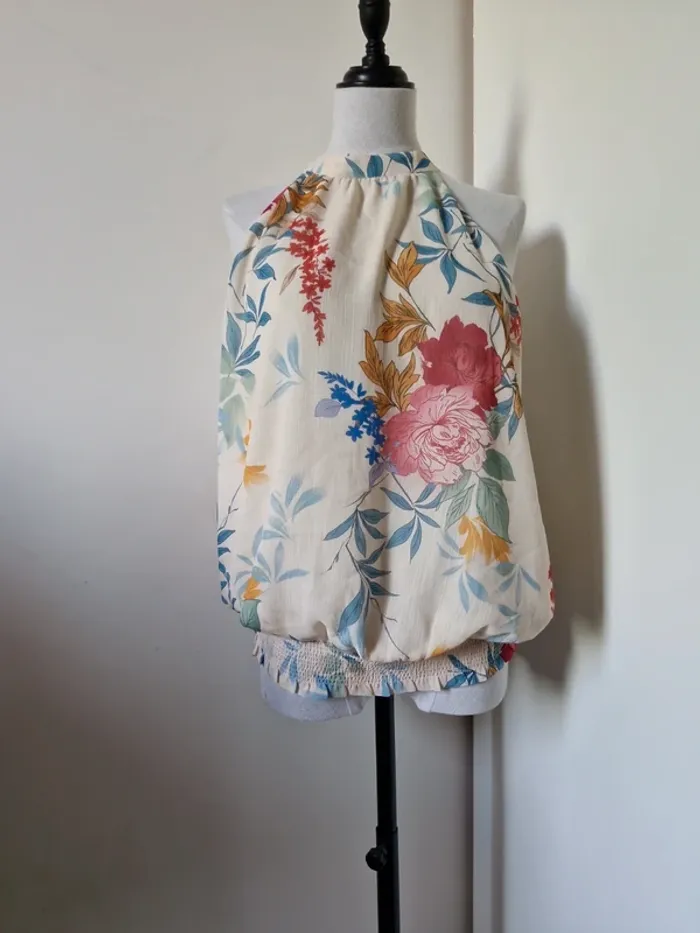 Blouse fleurie Esprit – Taille L – neuve - photo numéro 2