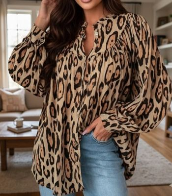 Joli blouse overside large leopard 