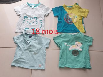 4 T- shirts Manche courte 18 mois