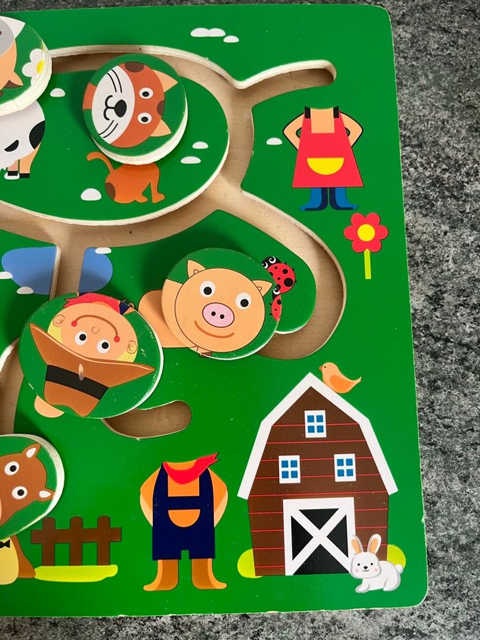 Jouet en bois éducatif la ferme - photo numéro 2