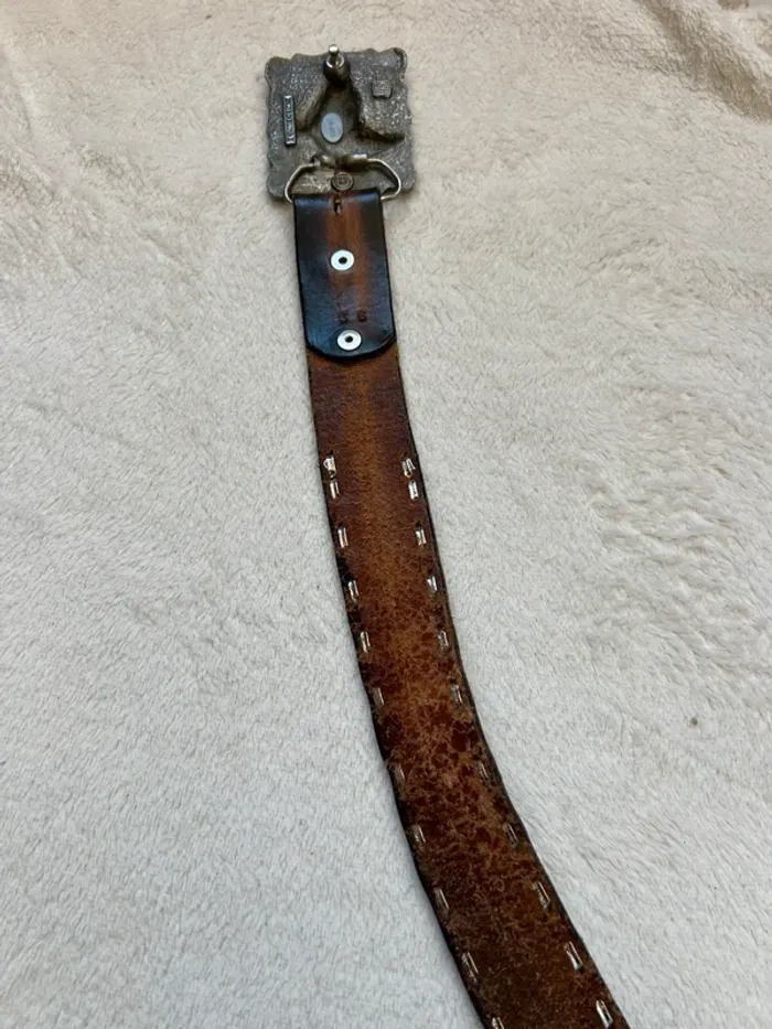 Ceinture cowboy 🤠 made in USA horses snakes leather - photo numéro 12