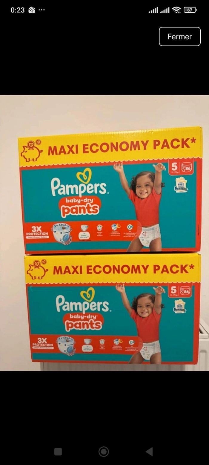 💥 PROMO 172 couches Pampers taille 5 pants 📦 Envoi rapide