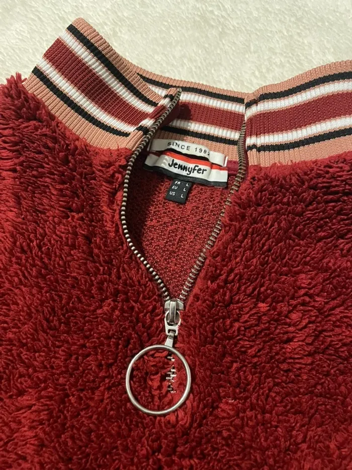 Pull rouge polaire - Jennyfer - Taille L - photo numéro 3