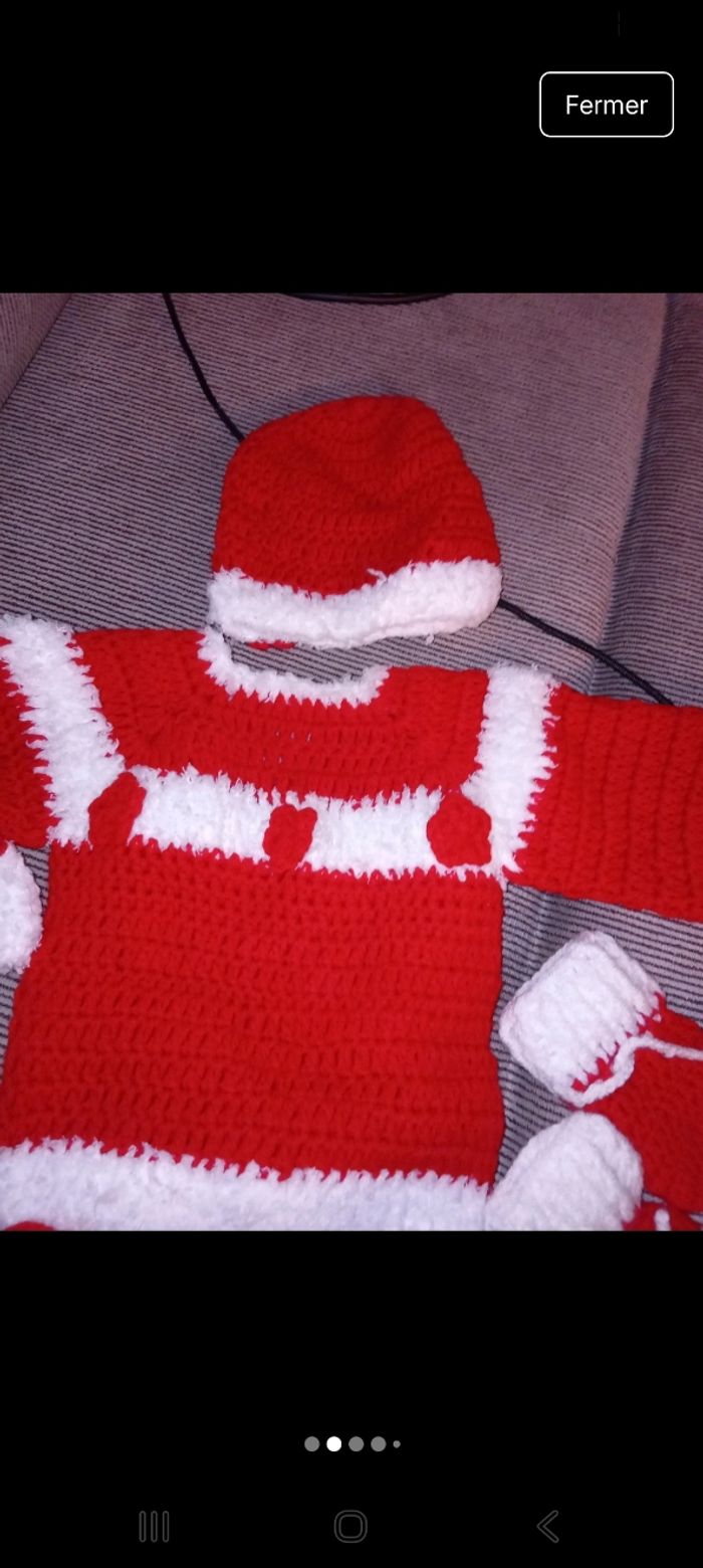 Ensemble neuf père Noël bergère de frabce 9/12 mois - photo numéro 2