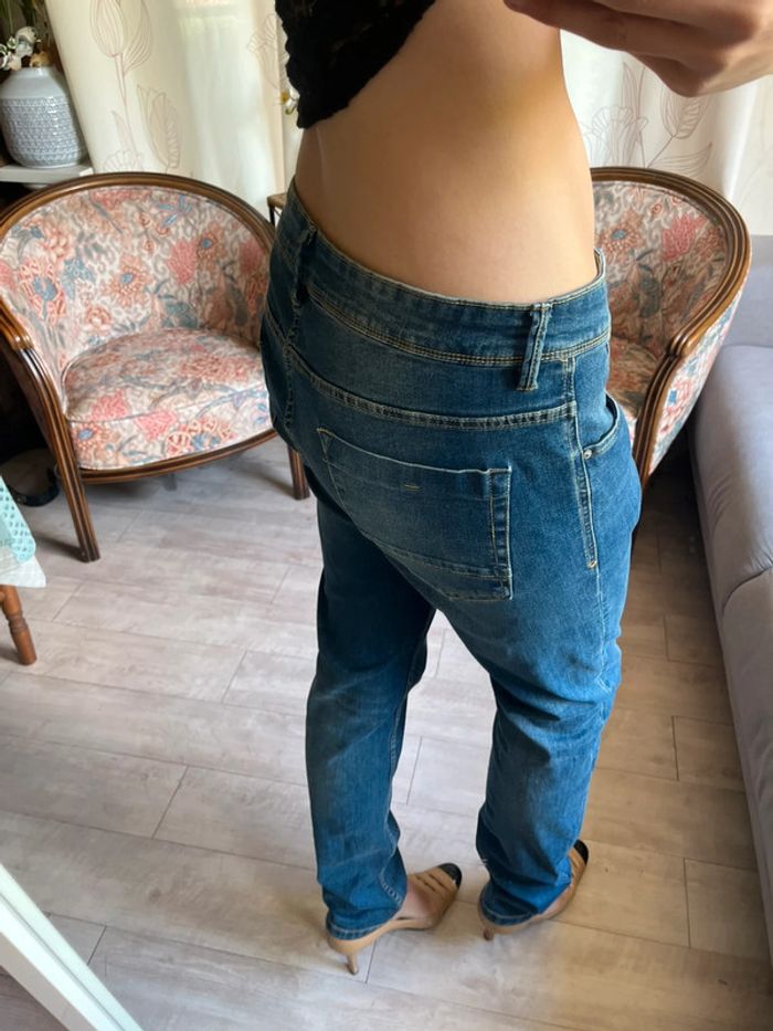Jean denim taille basse vintage baggy cargo - photo numéro 4