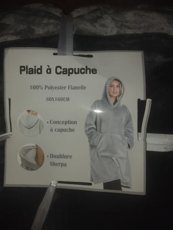 Plaid pull polaire femme long