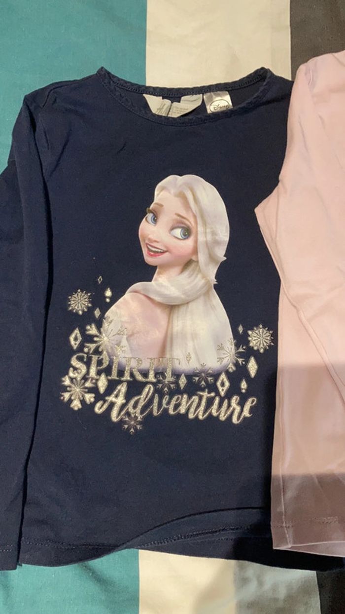 Lot de 2 tee shirt manches longues reine des neiges - photo numéro 2
