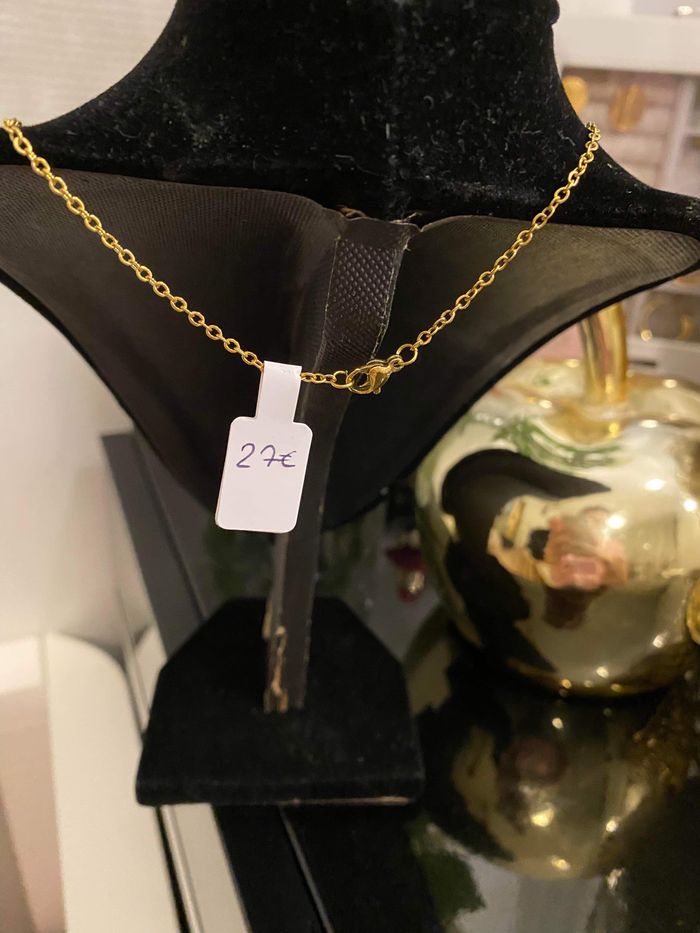 Chaine en plaqué or, longueur entière détachée 50cm - photo numéro 3