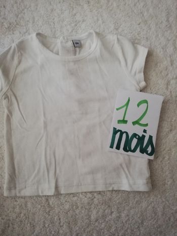 Tee shirt blanc fille 12 mois