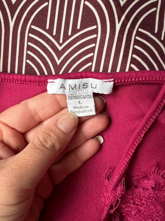 Débardeur rose amisu New yorker taille L - photo numéro 2