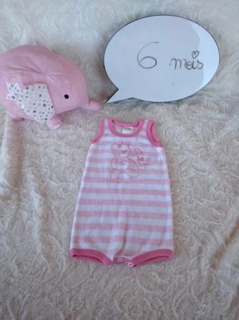 Combinaison barboteuse été Fille 6 mois Ours à la plage Absorba