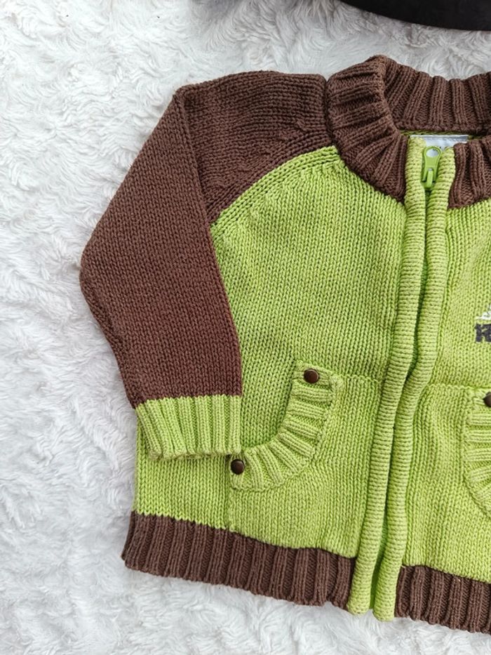 Gilet maille Garçon 6 mois Racing 100% coton - photo numéro 3