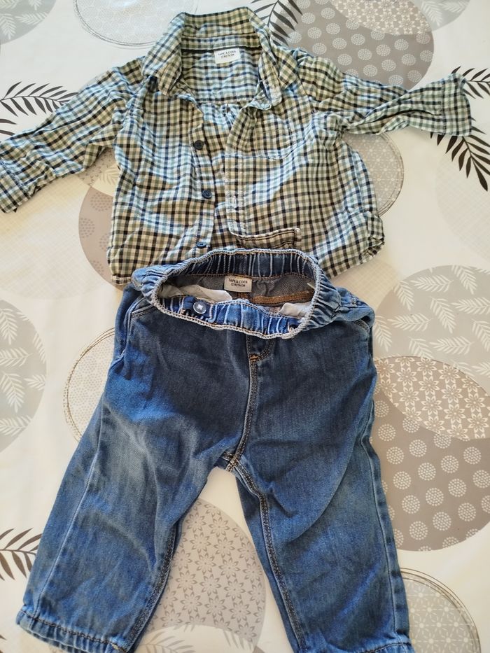 Ensemble chemise jeans taille 12 mois