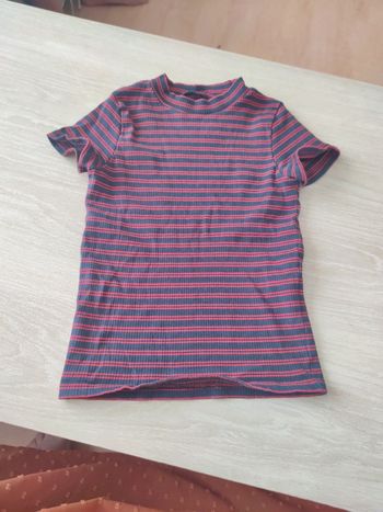 Haut côtelé marine rouge lahalle 12 ans