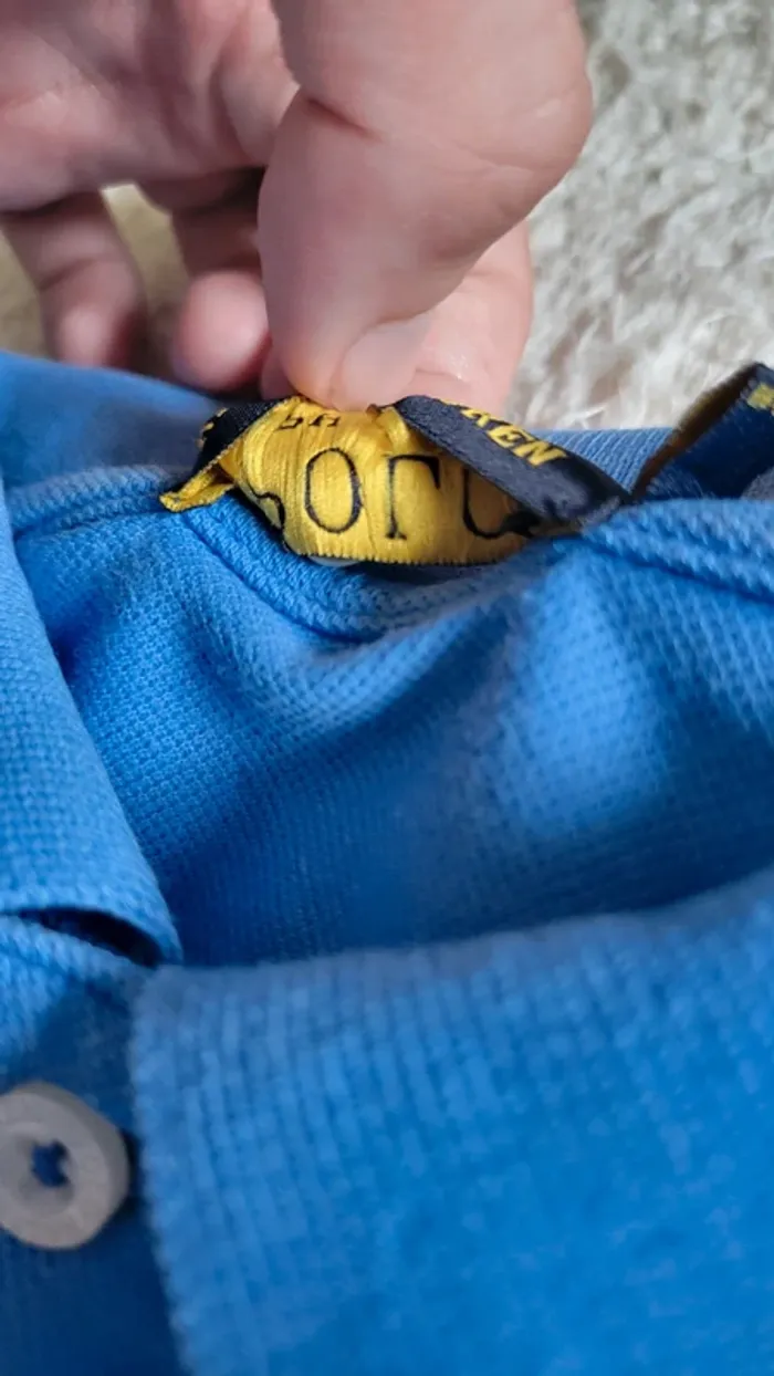 Polo ralph lauren bleu logo brodé orange taille M - photo numéro 4