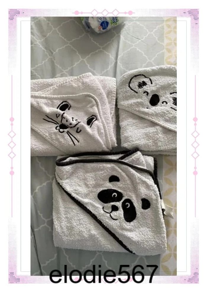 Lot de 3 capes de bain