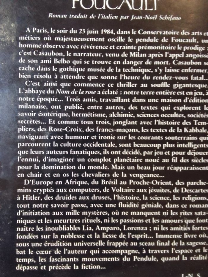 Umberto Eco - Le pendule de Foucault - photo numéro 3