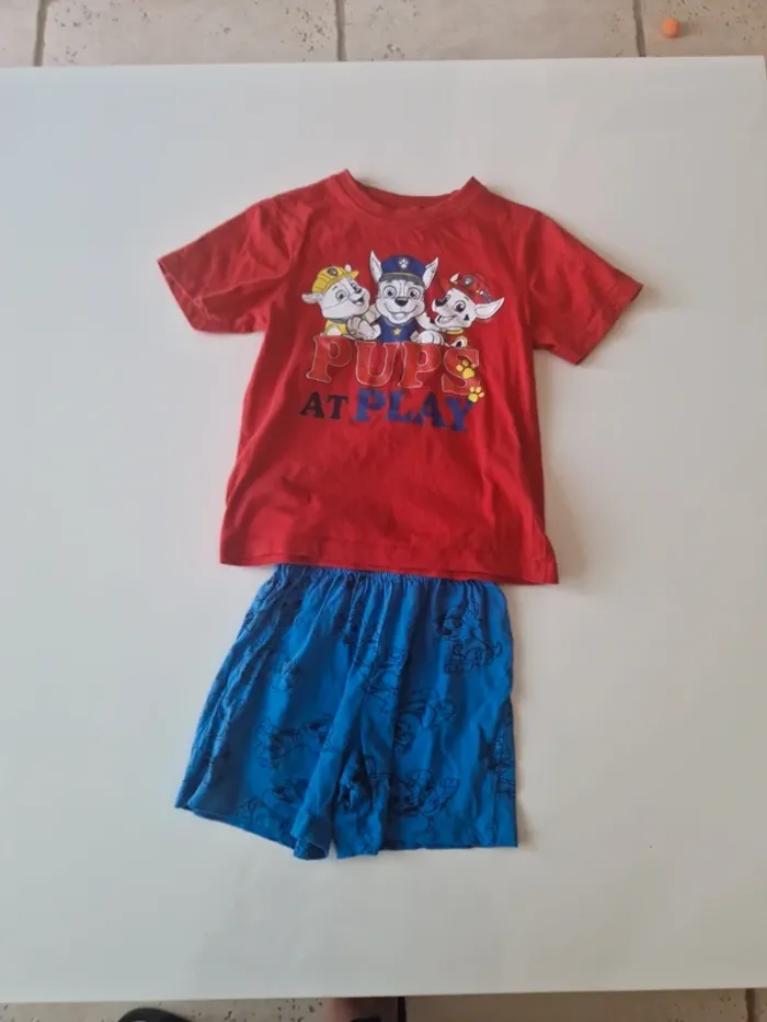 Pyjama short paw patrol pat patrouille 5 ans