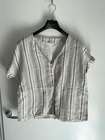 Blouse  à manches courtes rayé - Taille 46 - Gémo