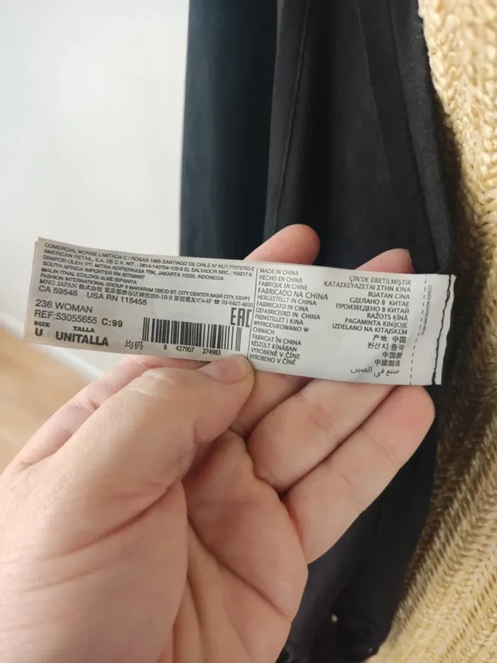 Cape en suédine noire à franges TU Mango neuve - photo numéro 7