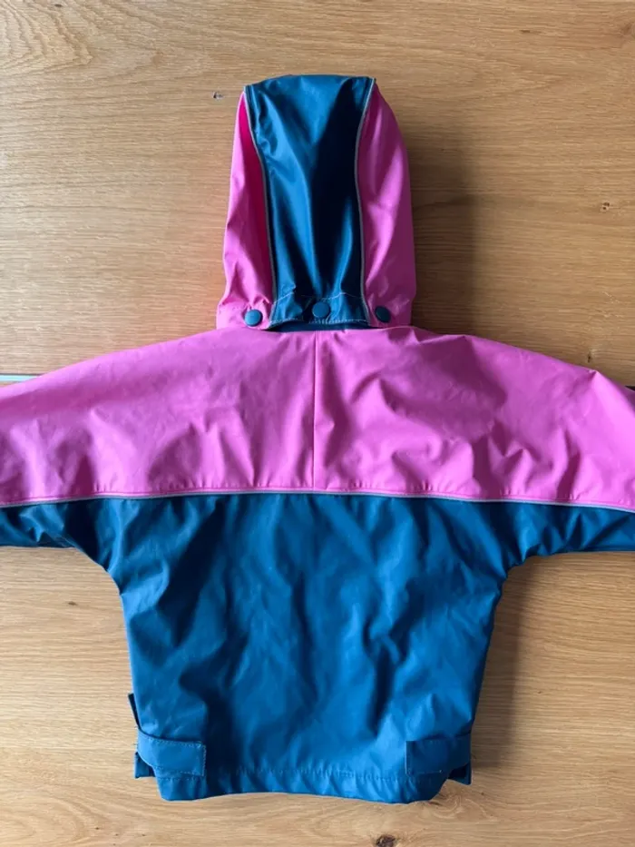 Ensemble 3 pièces veste imperméable + polaire + salopette bleu marine/rose - Taille 2/3 Ans - photo numéro 10