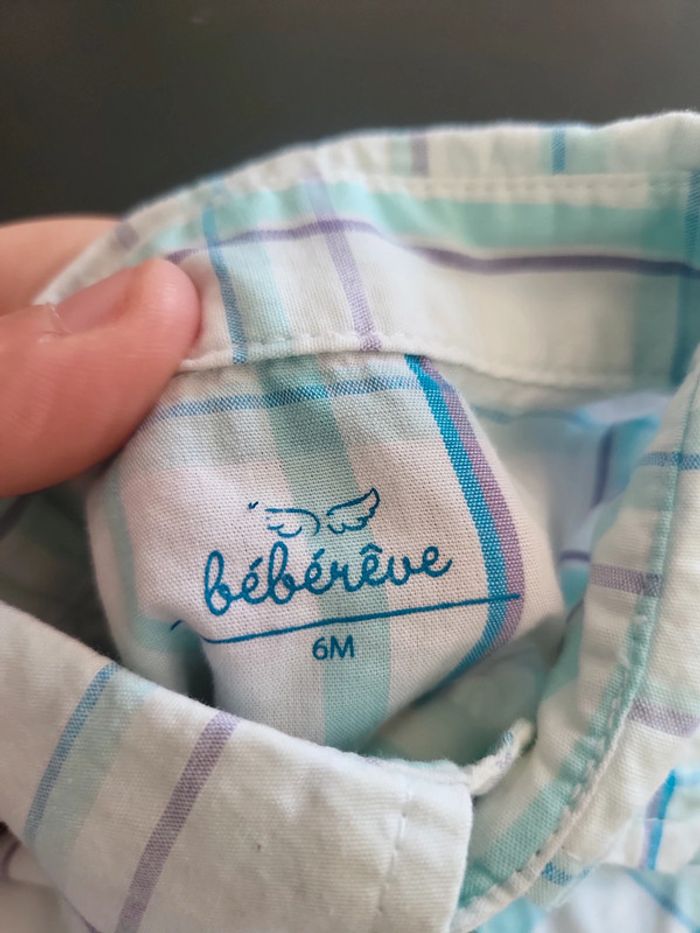Chemise à manche courte bleu avec planche de surf 6M bébé reve - photo numéro 5