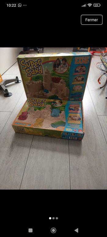 Lot de 2 boîtes de super sand animaux et chateau 