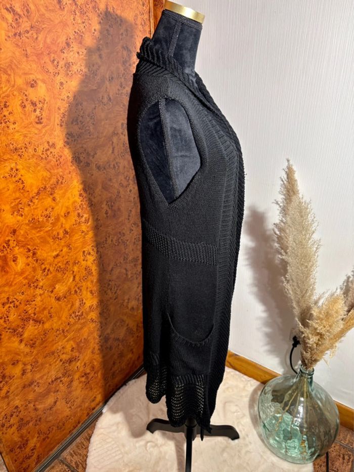 Gilet long noir sans manches taille M - La Mode est à Vous - photo numéro 2