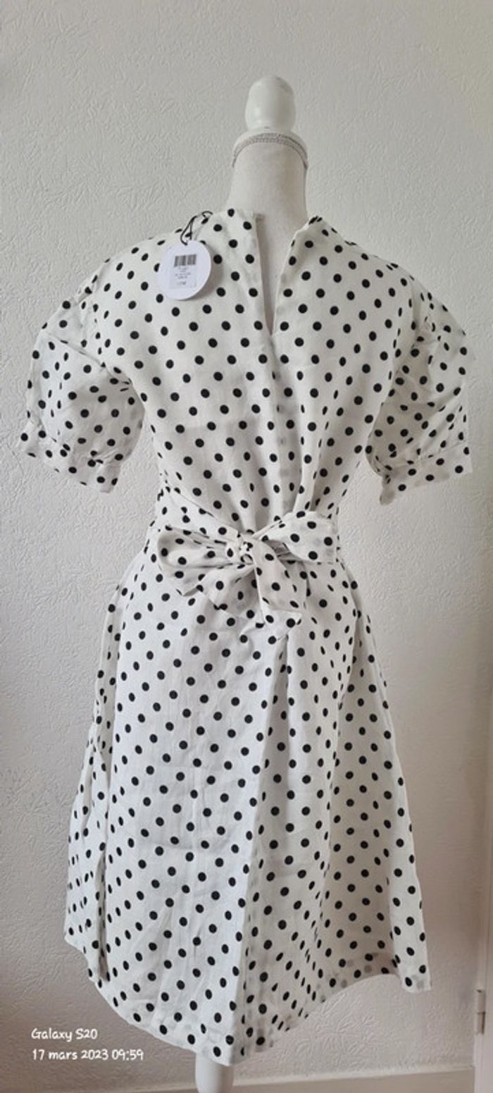 Robe midi à pois, 100% lin, kookai, taille 36 - photo numéro 7