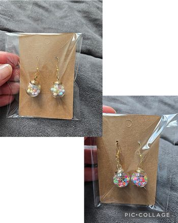 Lots de 2 boucle d'oreille en perle de verre 