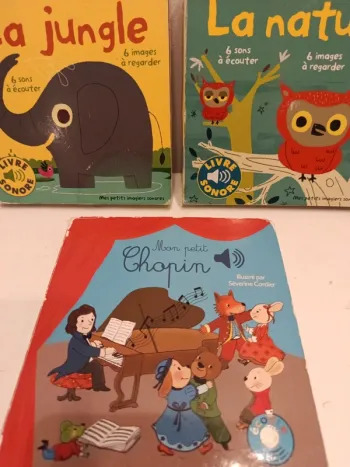 Lot de 3 livres sonores 4/5 pastilles fonctionnent