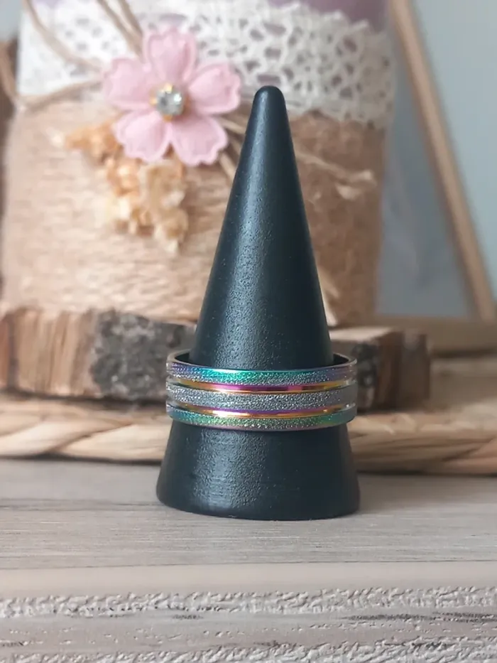 Bague en acier inoxydable taille 21 (66) - photo numéro 3