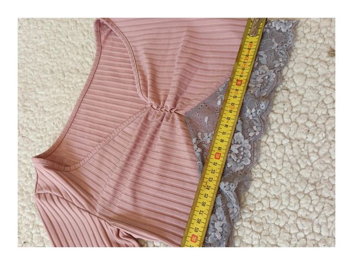 Haut rose à manches longues et dentelle – boho romantique vintage - - photo numéro 5
