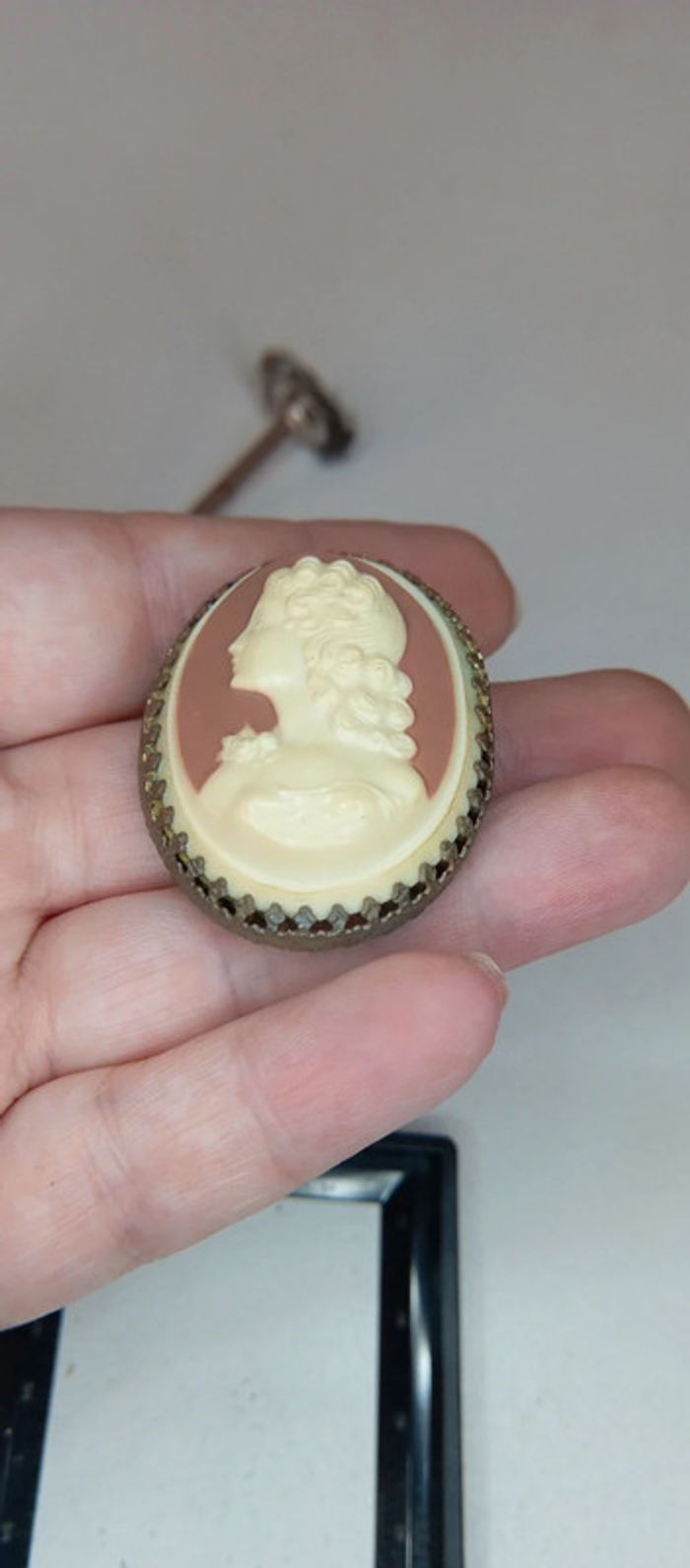 Broche Francaise ancienne celluloïd - photo numéro 4