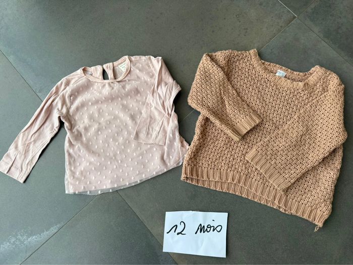 Teeshirt + pull 12 mois