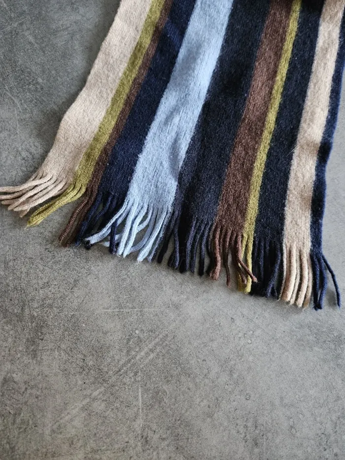 Echarpe à rayures en laine enfant - Taille unique - Mac-Ty - Beige marron - photo numéro 3