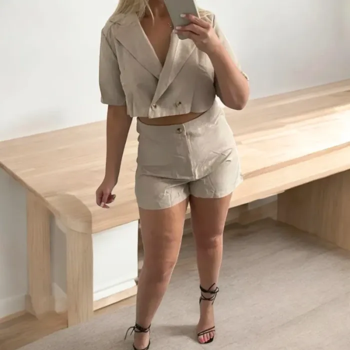 Ensemble short & veste beige 👗 chic casual / tendance été 2025