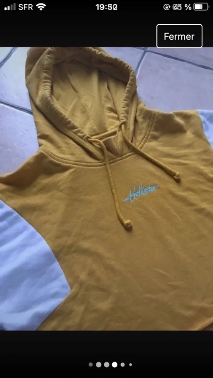 Magnifique Sweat-shirt court à capuche en excellent état en 38 de marque Hollister - photo numéro 3