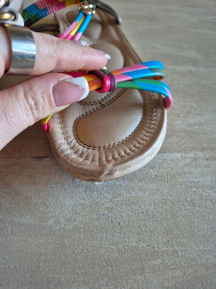Sandale plate multicolor - photo numéro 3