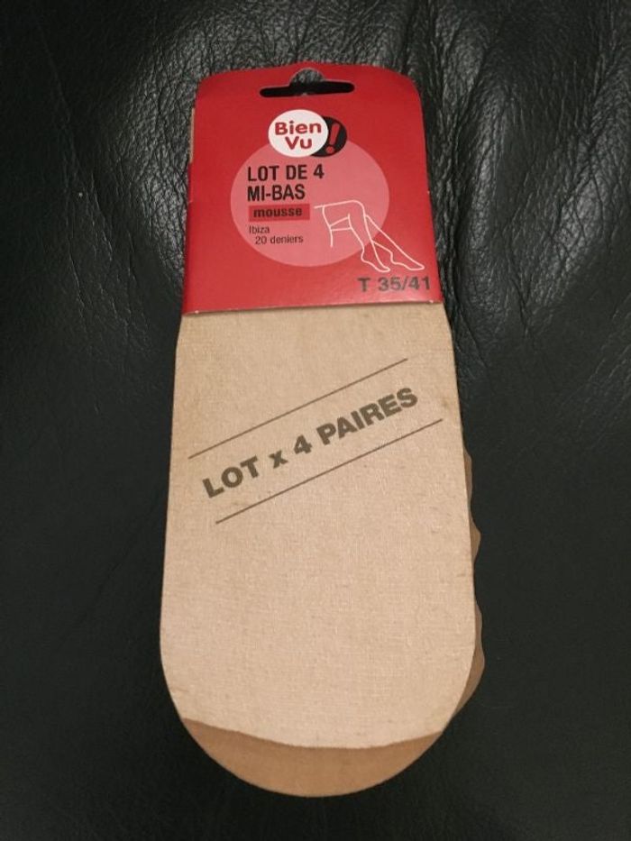 lot de 4 paires mi-bas T35/41