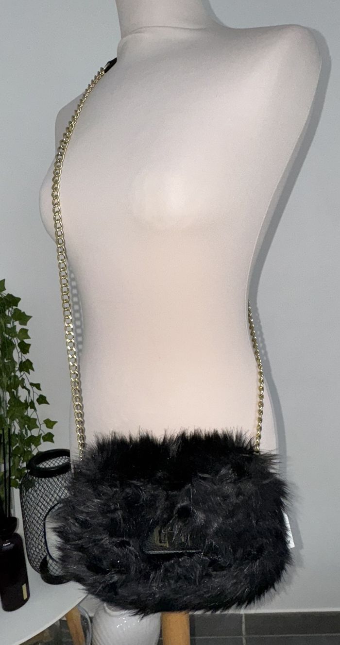 Sac à man poil noir chaine doré H&M neuf