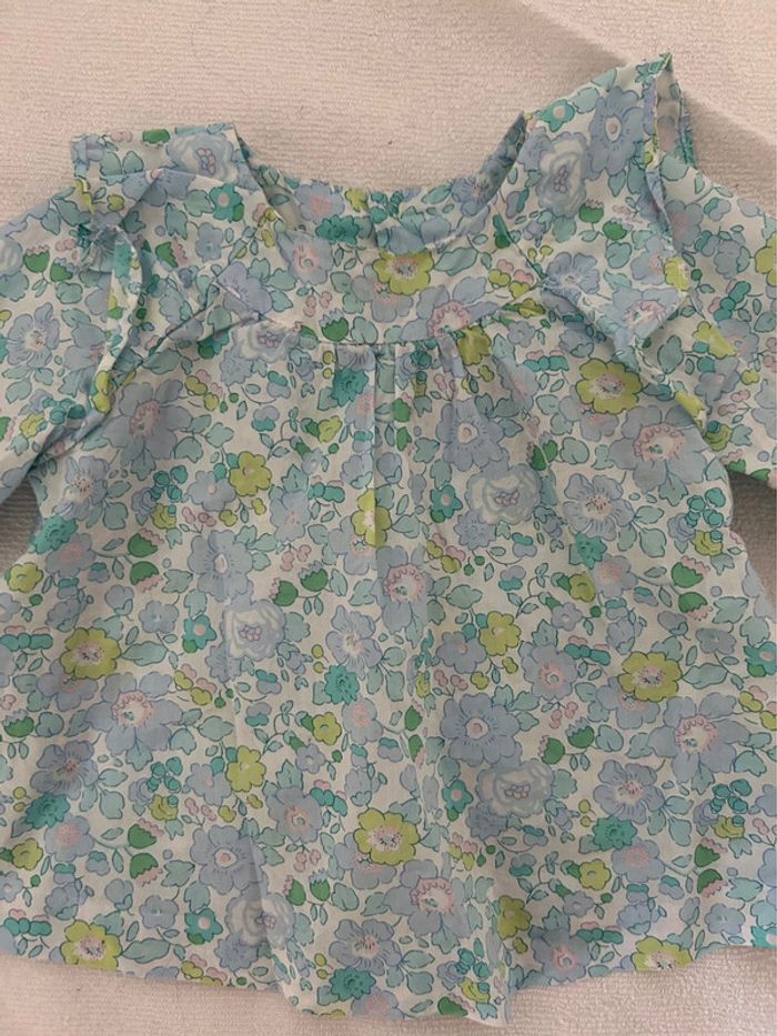 Blouse liberty Jacadi 12 mois bleu - photo numéro 2