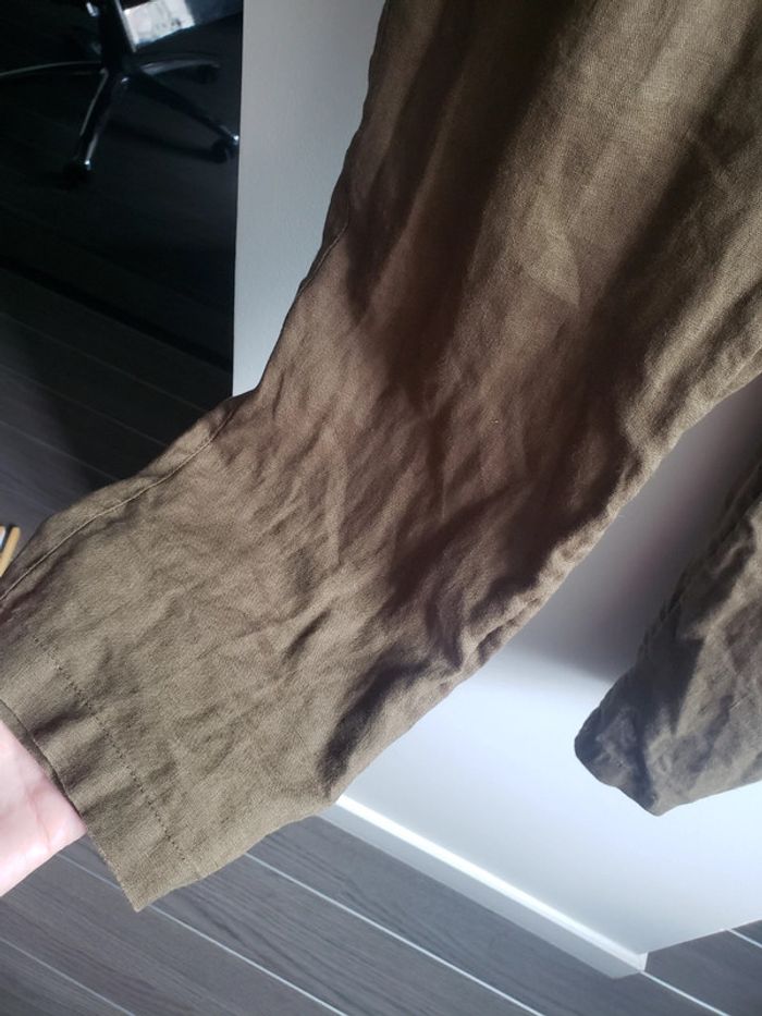 Pantalon en lin Kaki - photo numéro 3