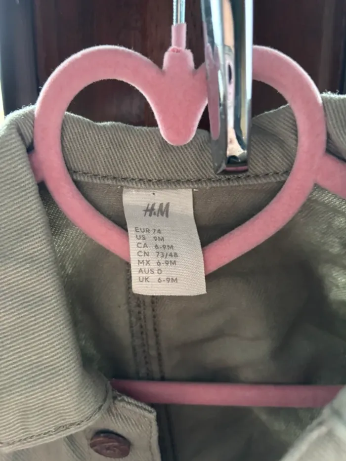 Veste en jean kaki bébé fille taille 6/9mois - photo numéro 3