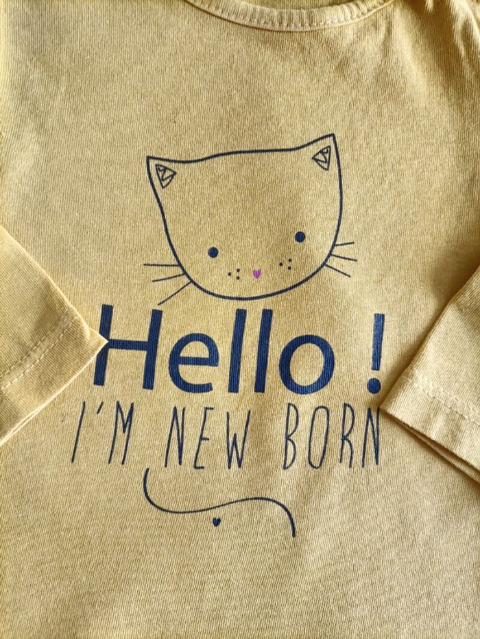 Ensemble T Shirt manches longues/ jean doublé 3 mois - photo numéro 3